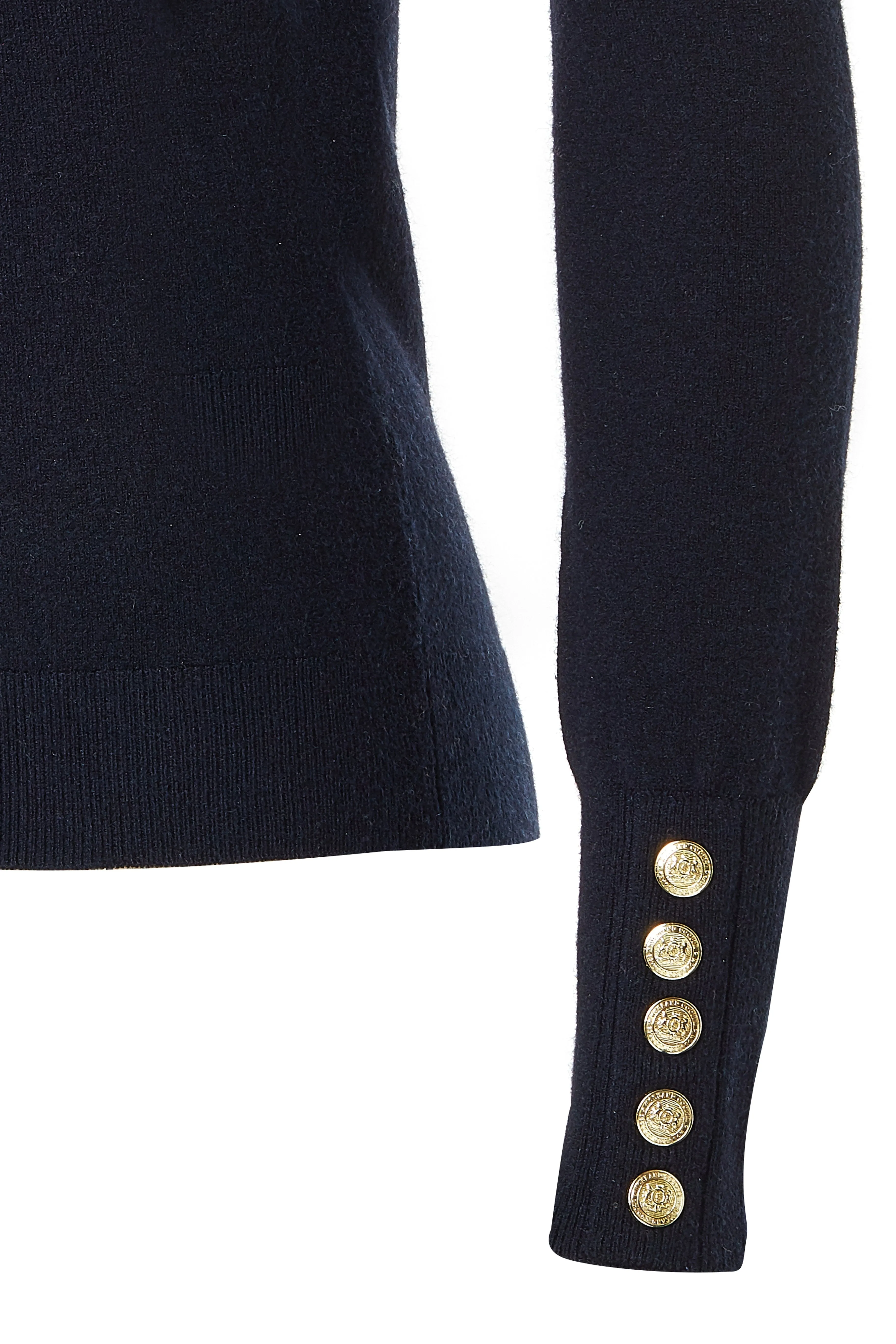 Buttoned Knit Roll Neck (Ink Navy)