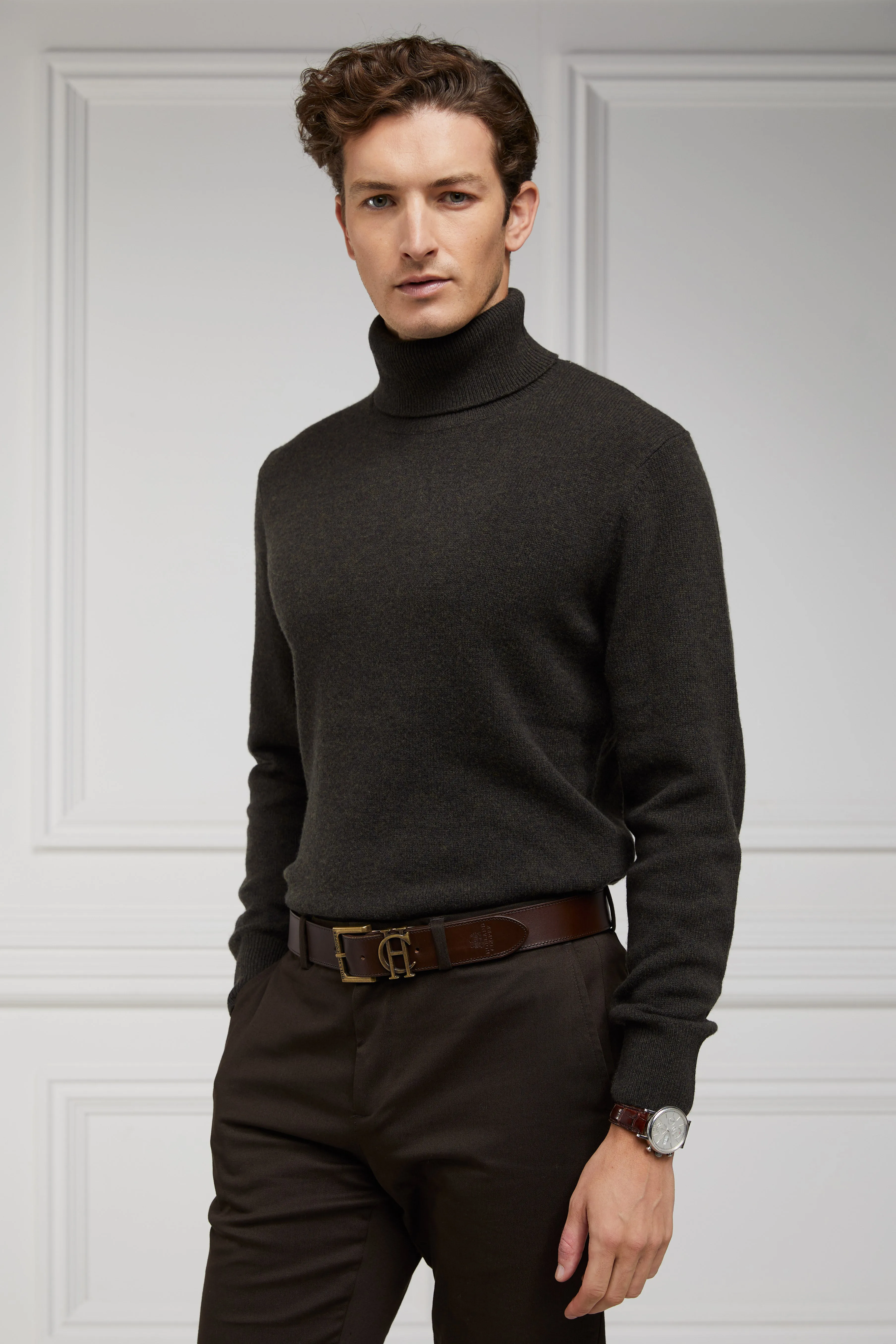 Byron Roll Neck Knit (Moss)