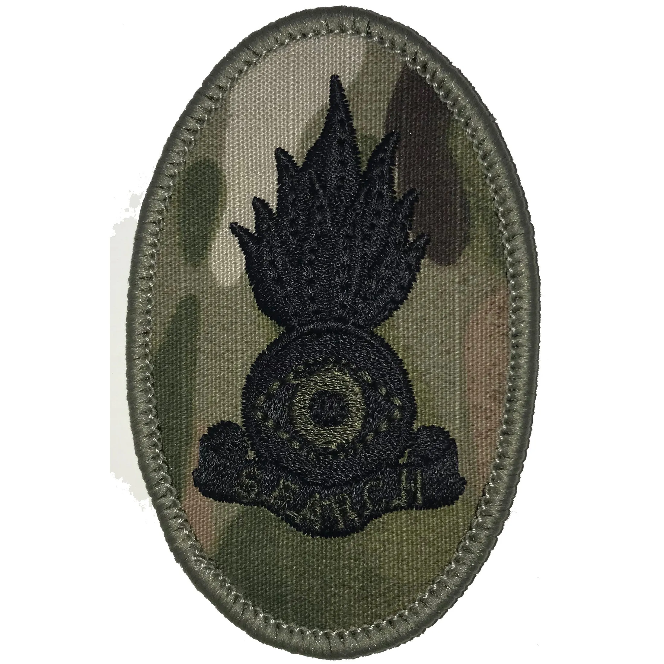 C-IED Armoured badge - Black on MultiCam - Pair