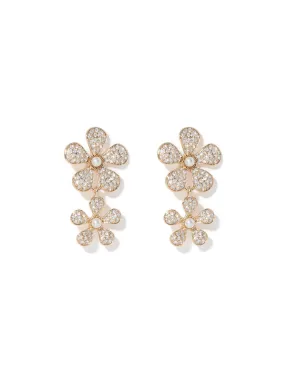 Carry Crystal Flower Drop Earrings