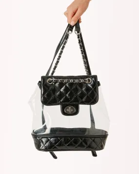 CASSIE BACKPACK - BLACK-CLEAR