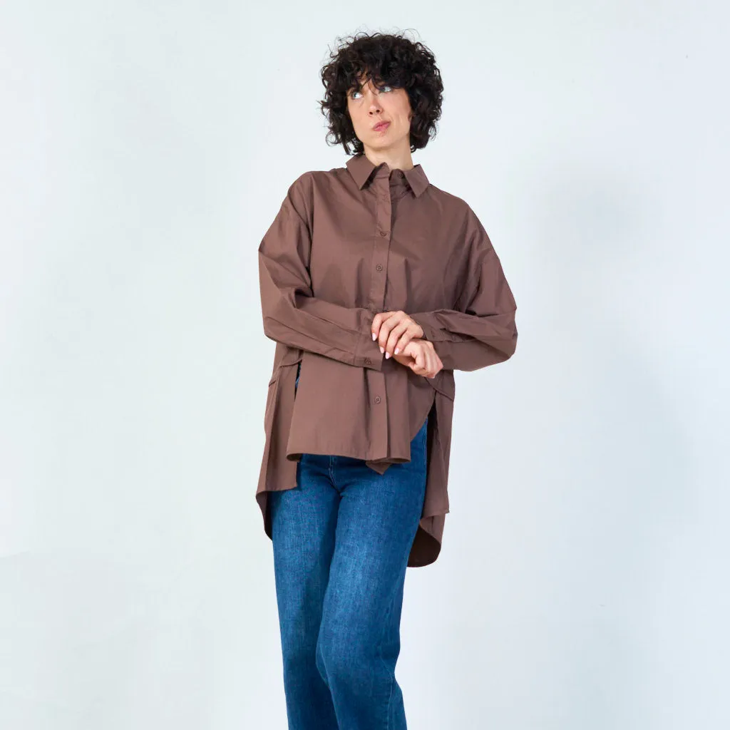 Classic button-down oversized shirt wholesale