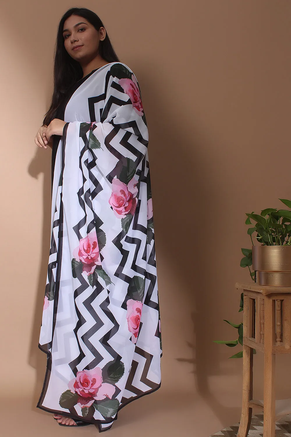 Classic Chevron Floral Dupatta