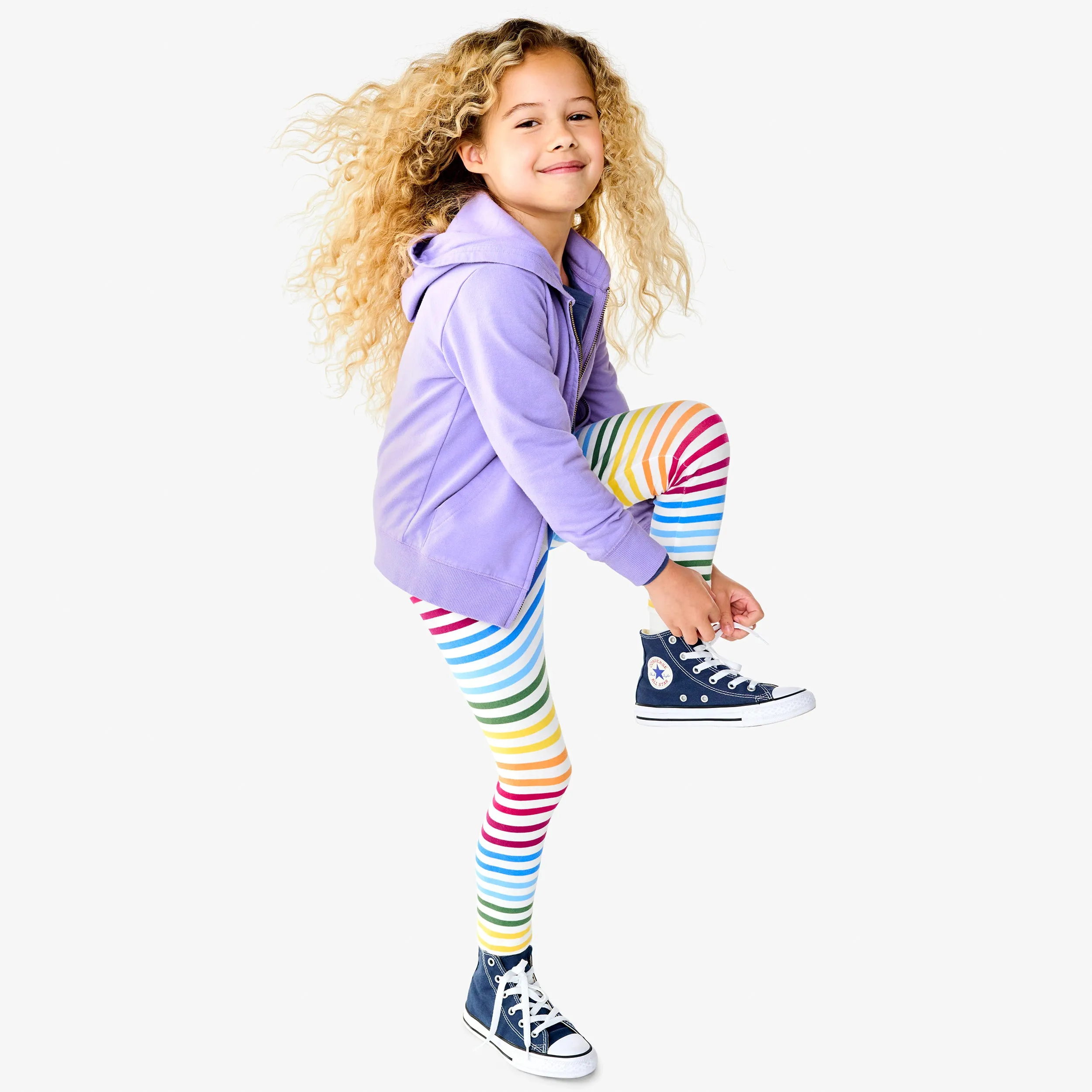 Classic legging in rainbow stripe