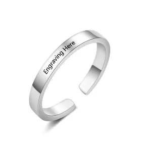 Classic Personalized Stainless Steel Adjustable Rings