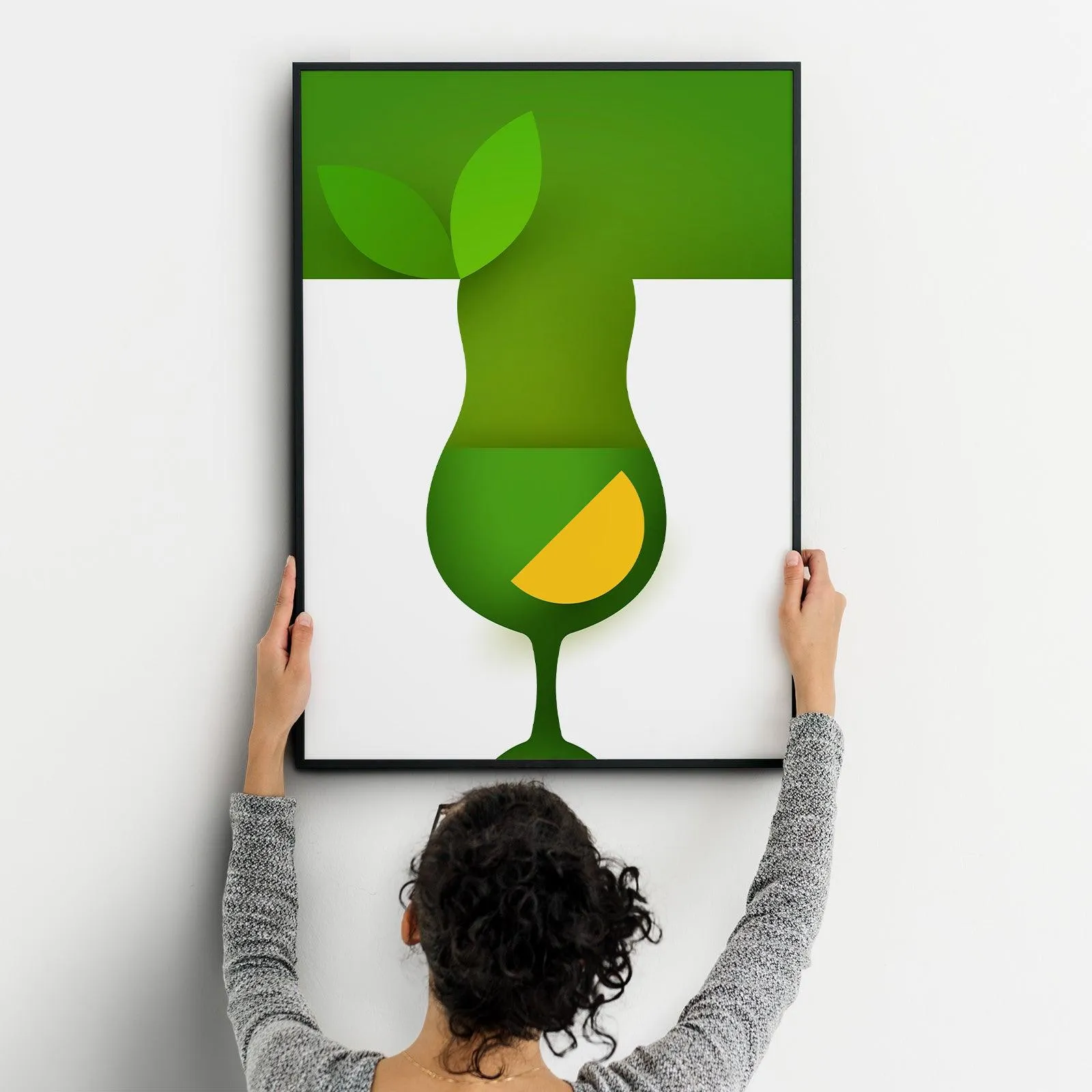 Cocktails Two Kitchen Wall Art Prints Dining Room Home Décor Poster Minimalistic Paper Cut Art