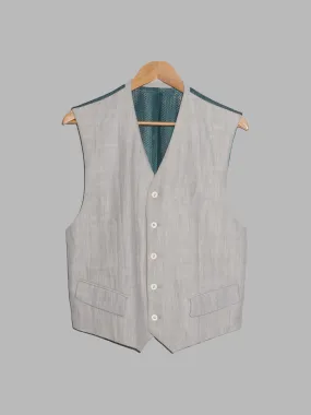 Comme des Garcons Homme Plus SS1996 grey wool vest with green mesh back - M