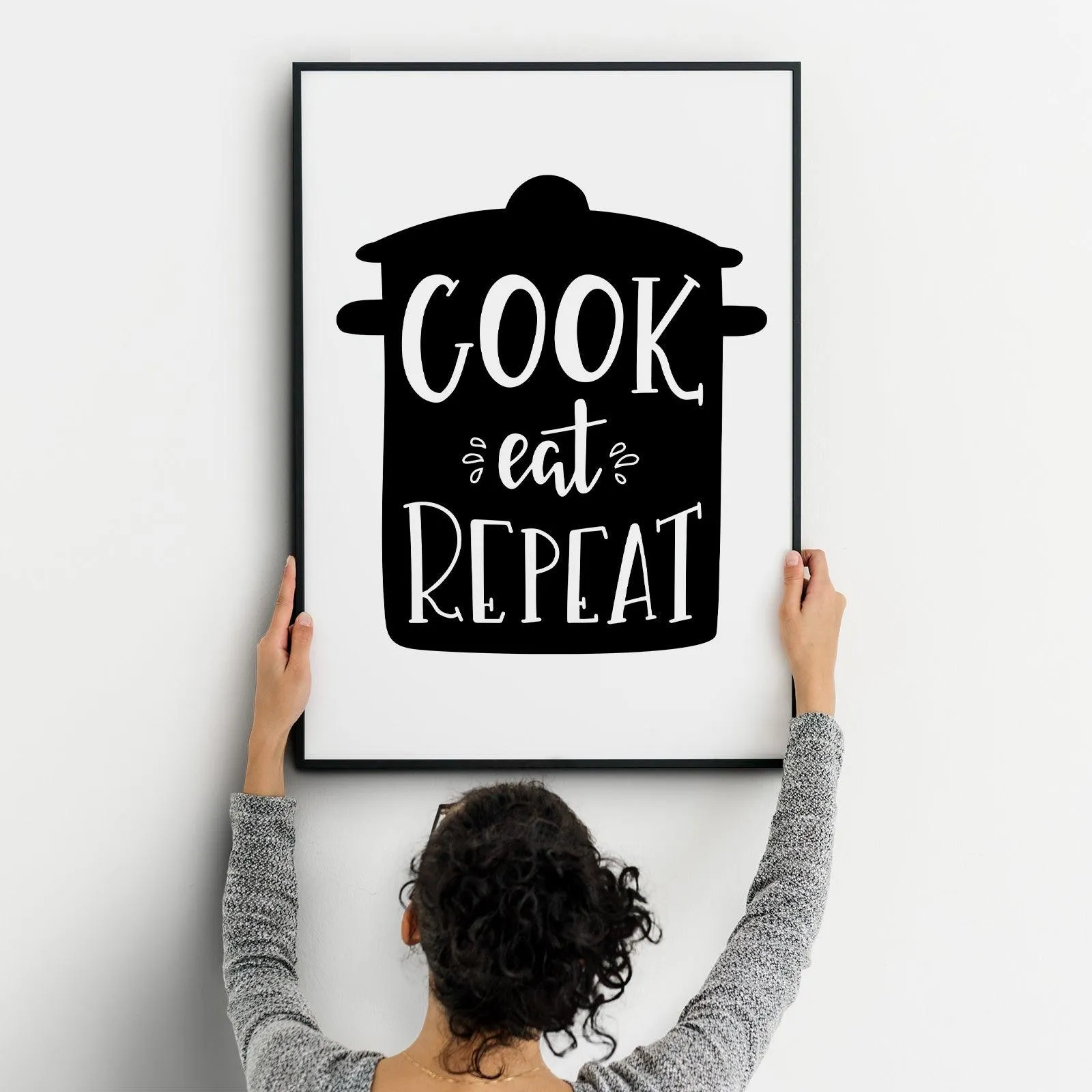 Cook Eat Repeat A4 A3 A2 Posters Wall Art Home