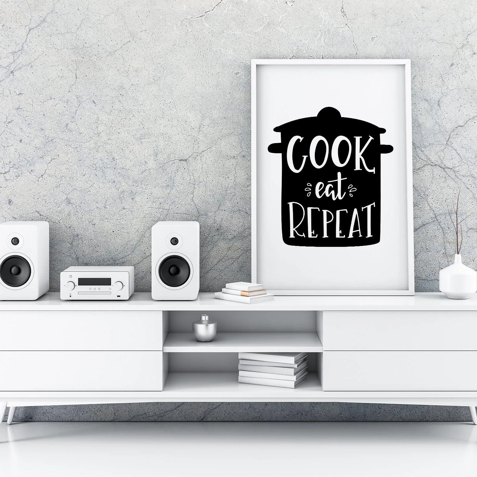 Cook Eat Repeat A4 A3 A2 Posters Wall Art Home