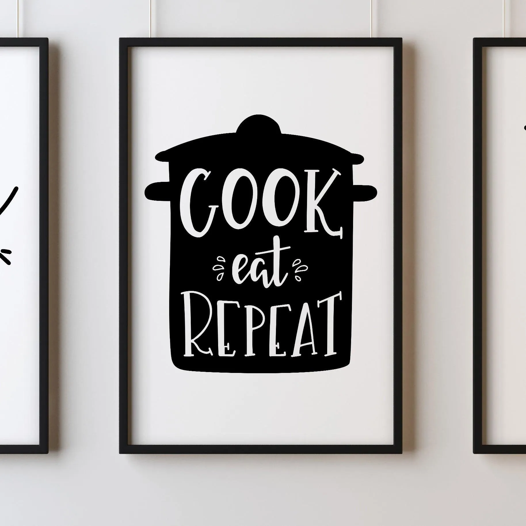 Cook Eat Repeat A4 A3 A2 Posters Wall Art Home