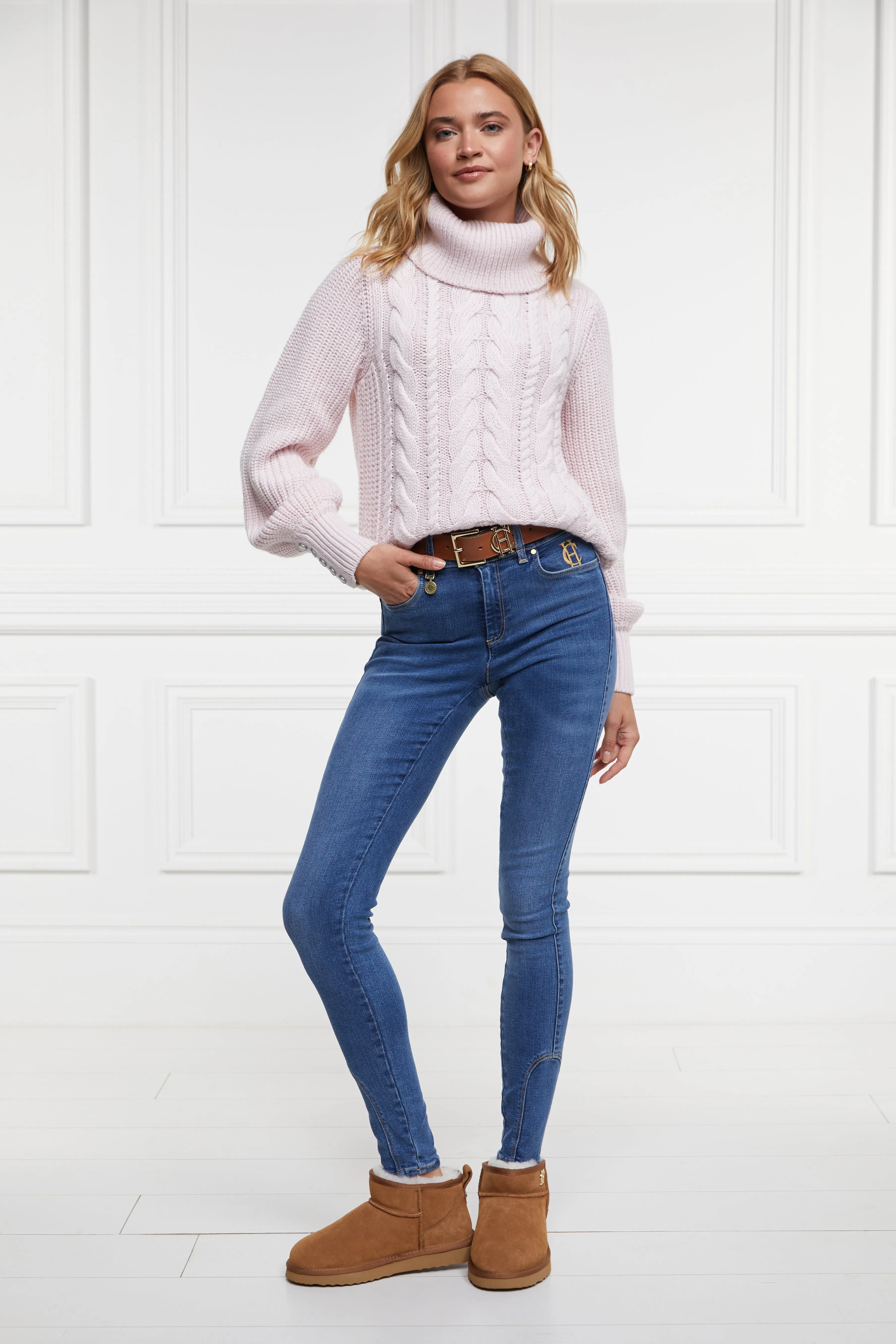 Corded Roll Neck Knit (Ice Pink)