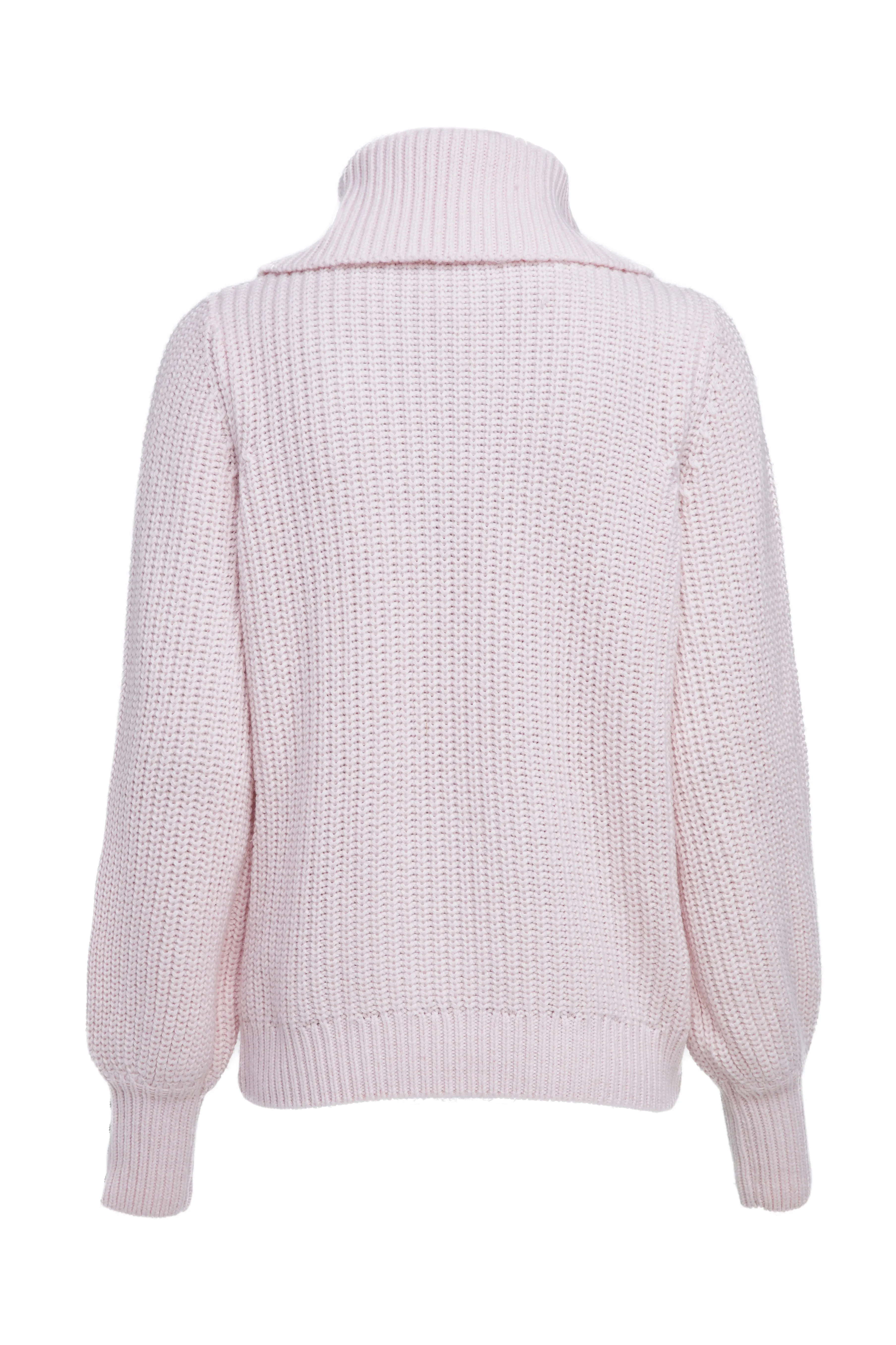 Corded Roll Neck Knit (Ice Pink)