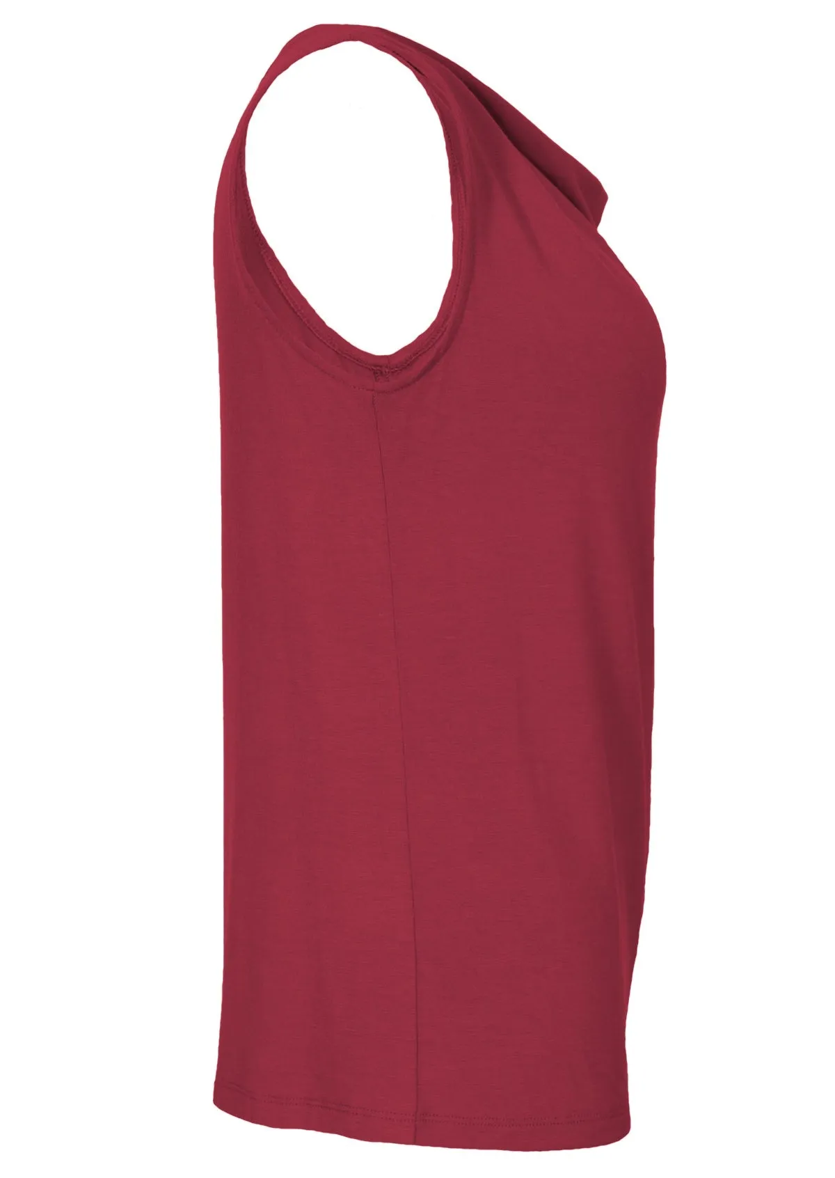 Cowl Neck Singlet Top Maroon