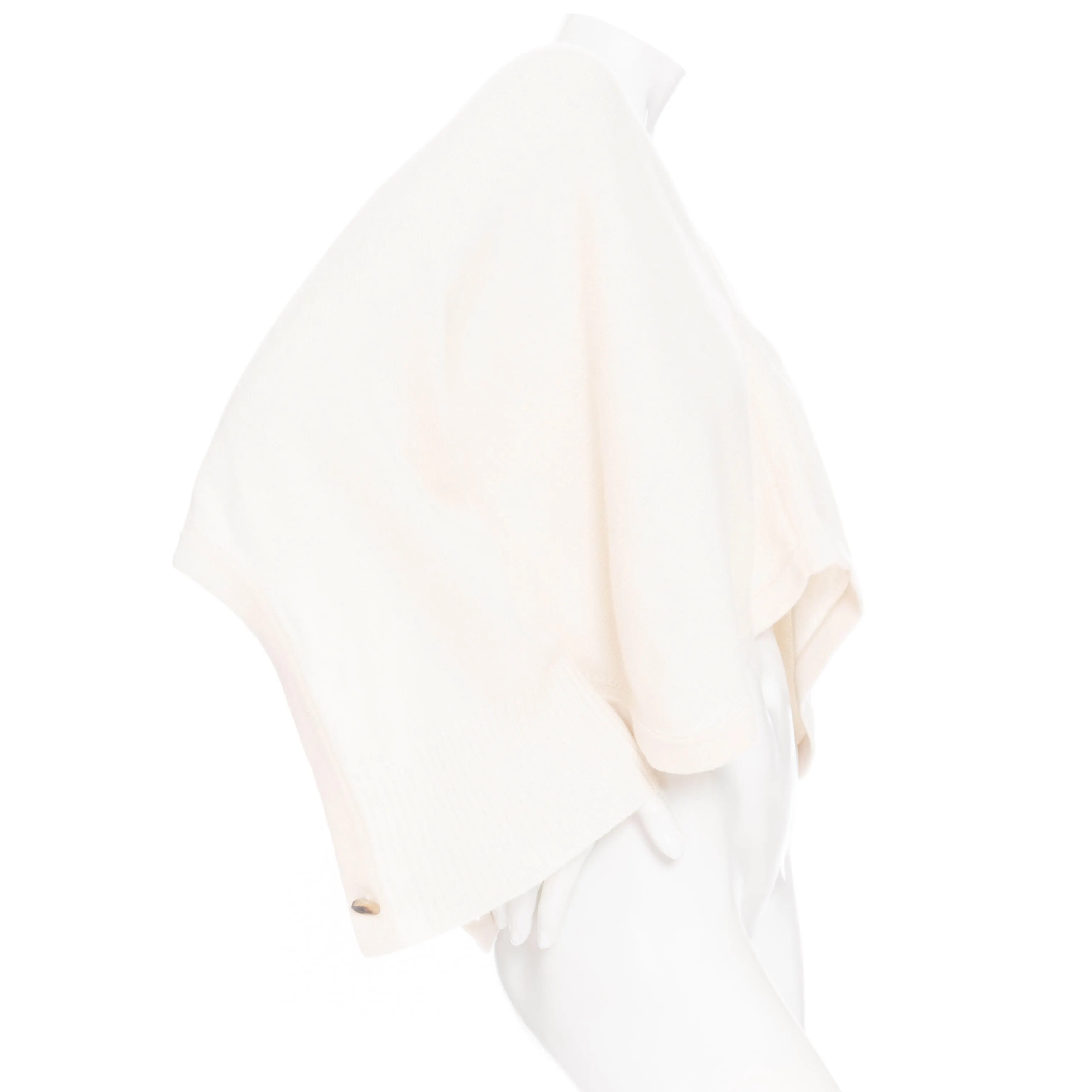 Cream Cashmere Crop Poncho Top