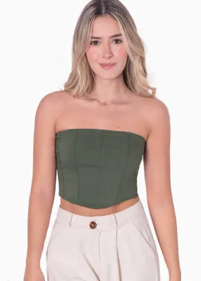 Crop top strapless tipo corset - MANETTE