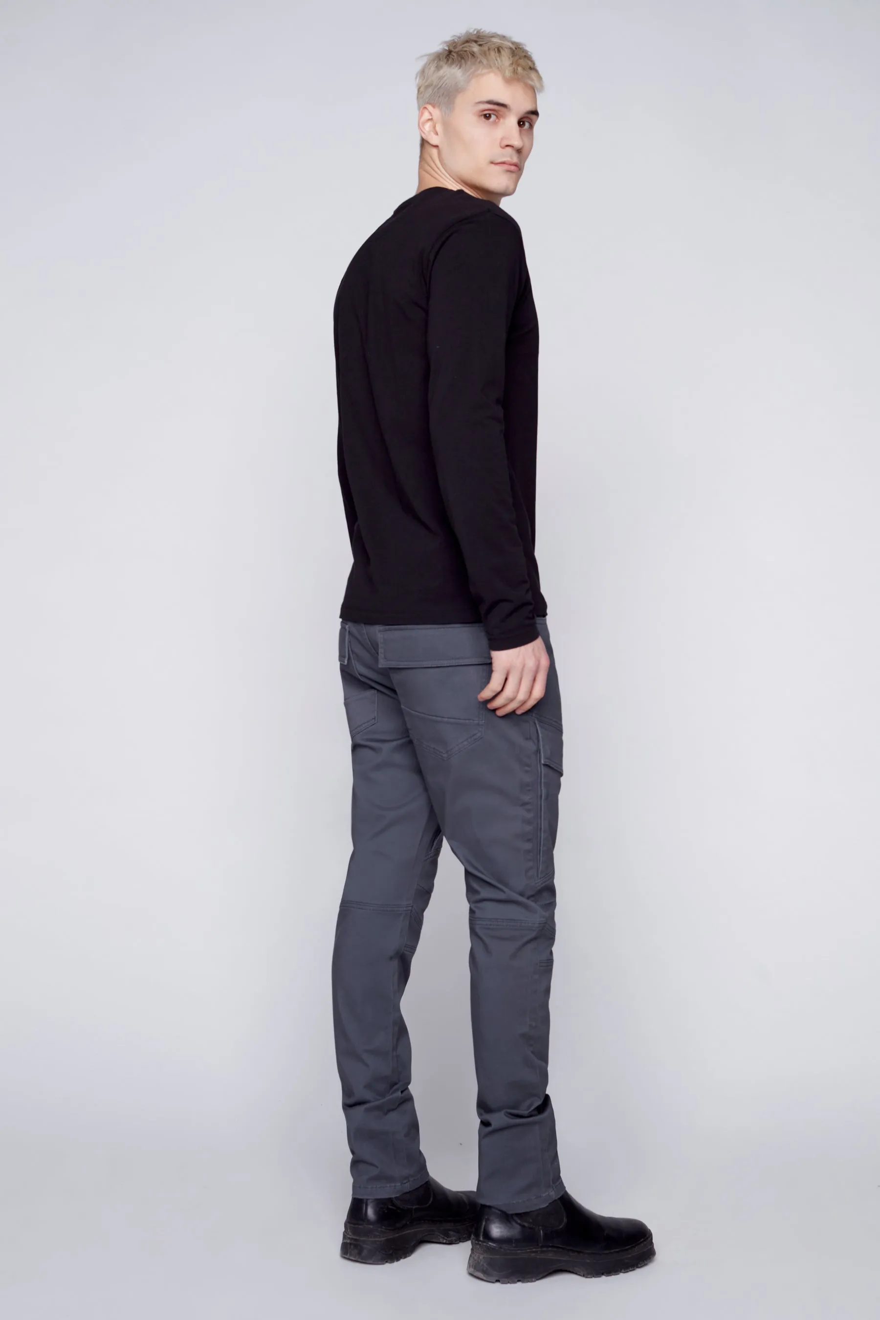 DELUXE Straight Fit Cargo Jeans - DARK GREY