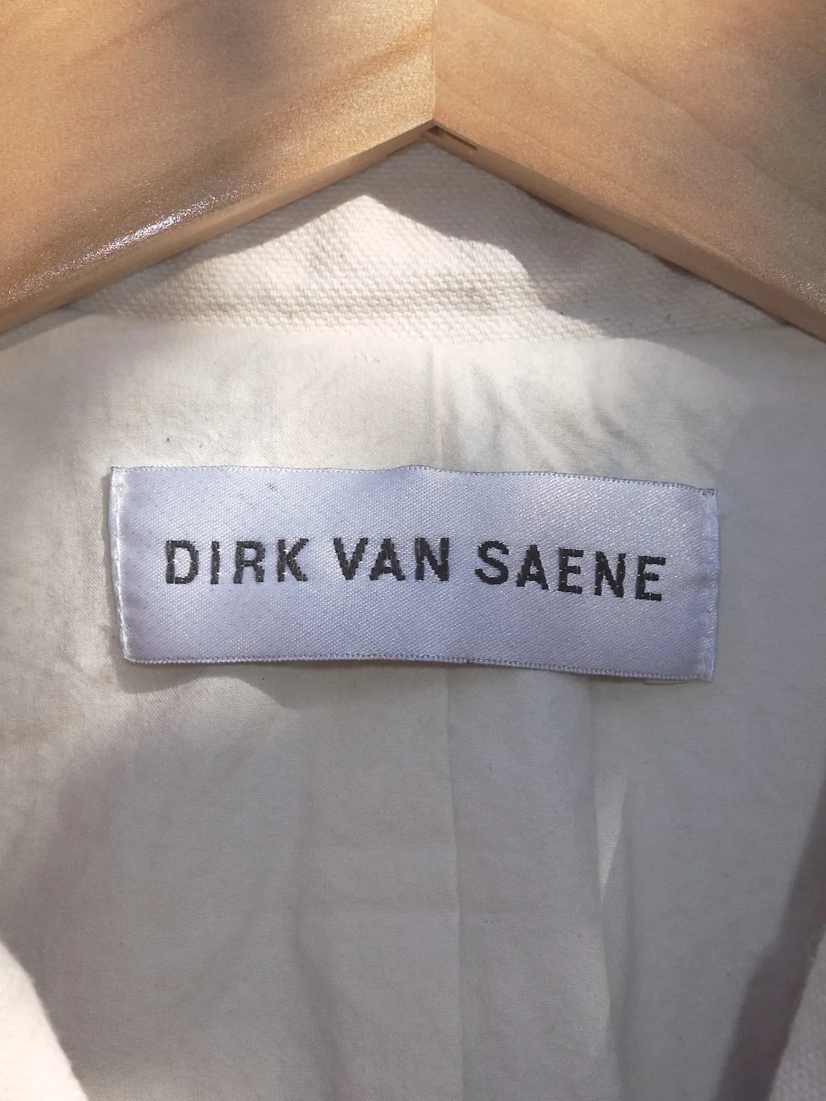 dirk van saene unbleached cotton canvas 'shrink to fit' blazer - SS1999