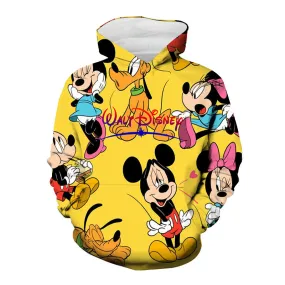 Disney Mickey Mouse Men Hoodies Cartoon Anime 3D Print Fashion Baby Boy Girl Kids Sweatshirts Oversized Women Clothing Tops