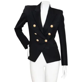 Double-Breasted Gold-Tone Buttons Blazer