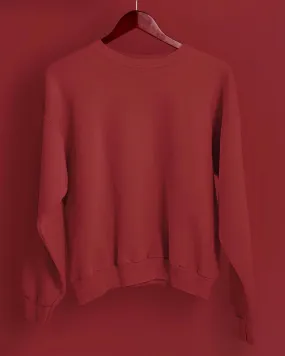 Drop Shoulder Sweatshirt: Crimson