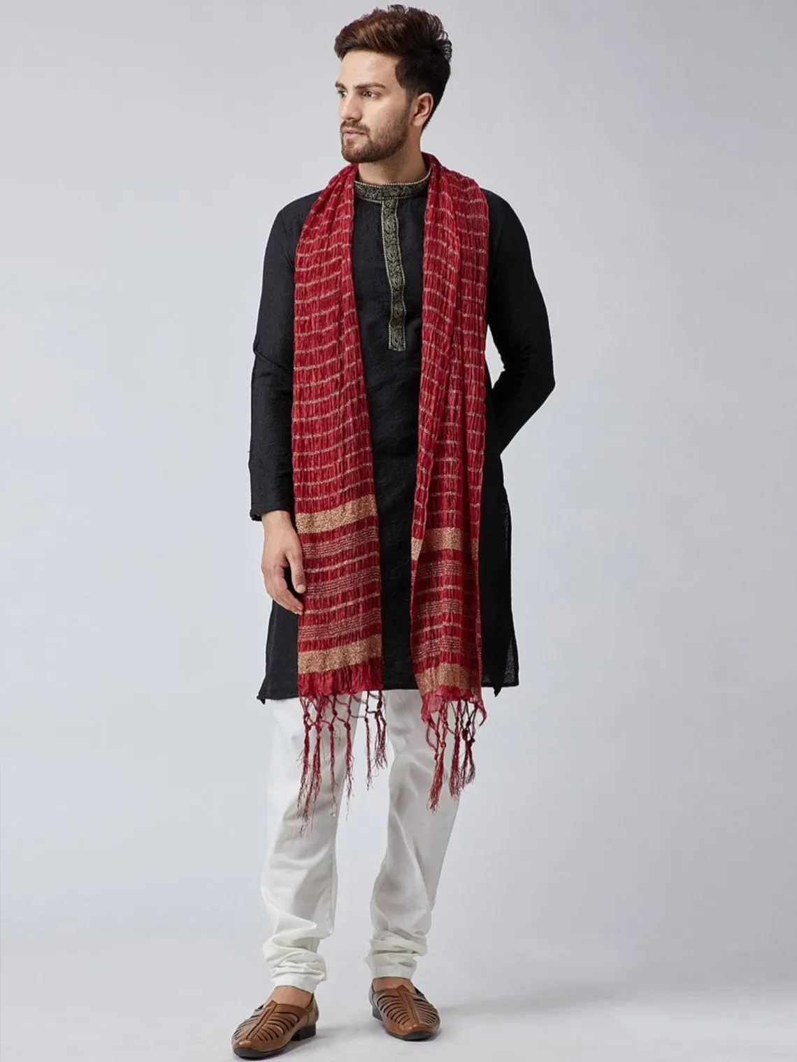 Dupatta Stole for Men- Maroon