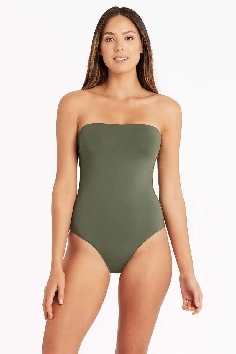 Eco Essentials High Leg Bandeau One Piece