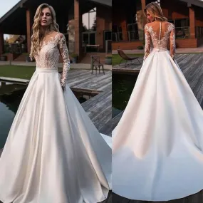 Elegant Long Sleeve Bridal Dress