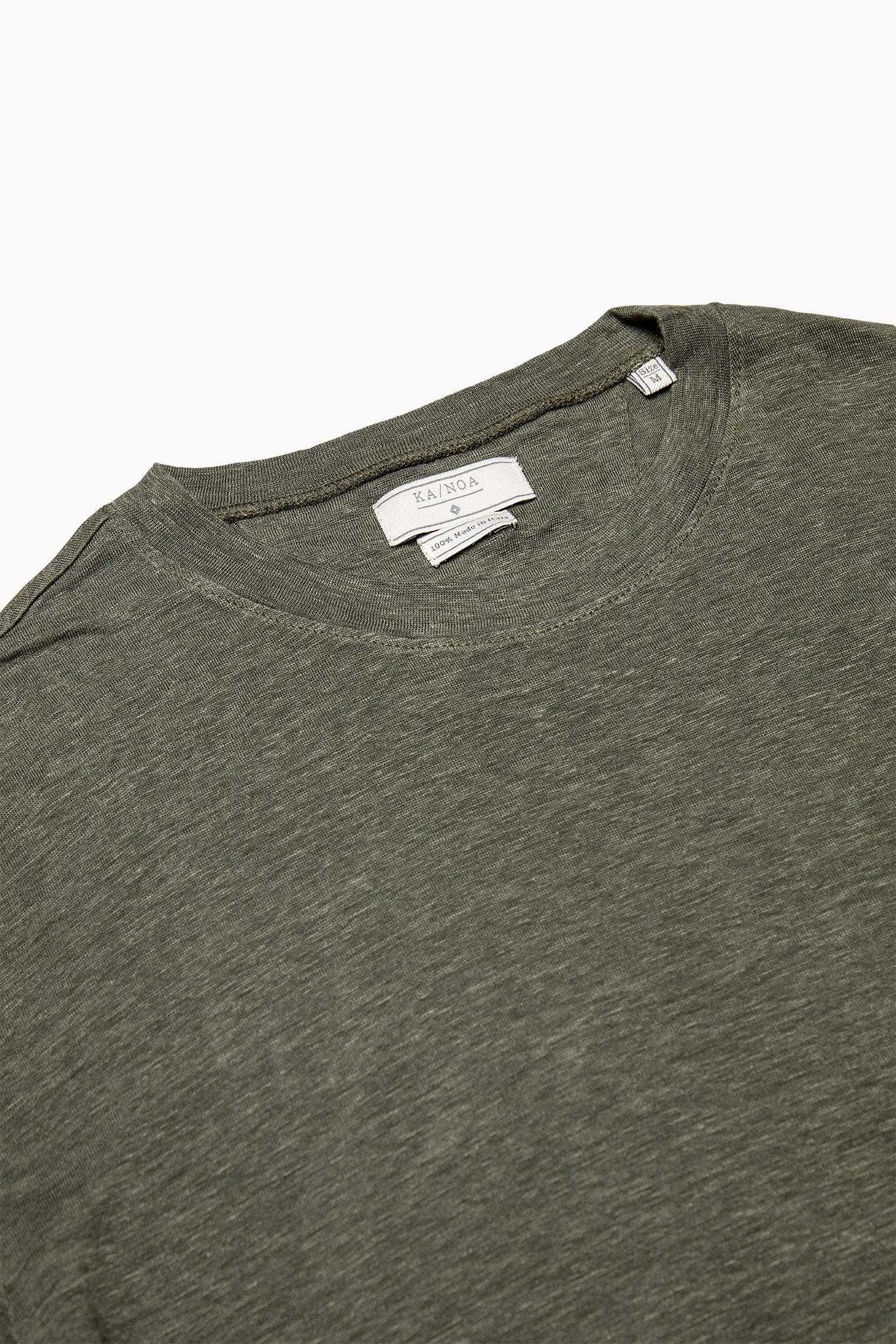 Elié long-sleeved t-shirt in light linen jersey (foliage green)