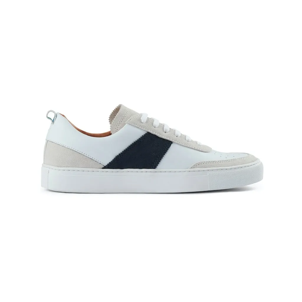 Ethan Læder & Ruskinds Sneaker - WHITE / NAVY