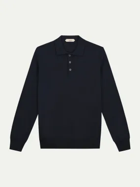 Extrafine Merino Polo Navy