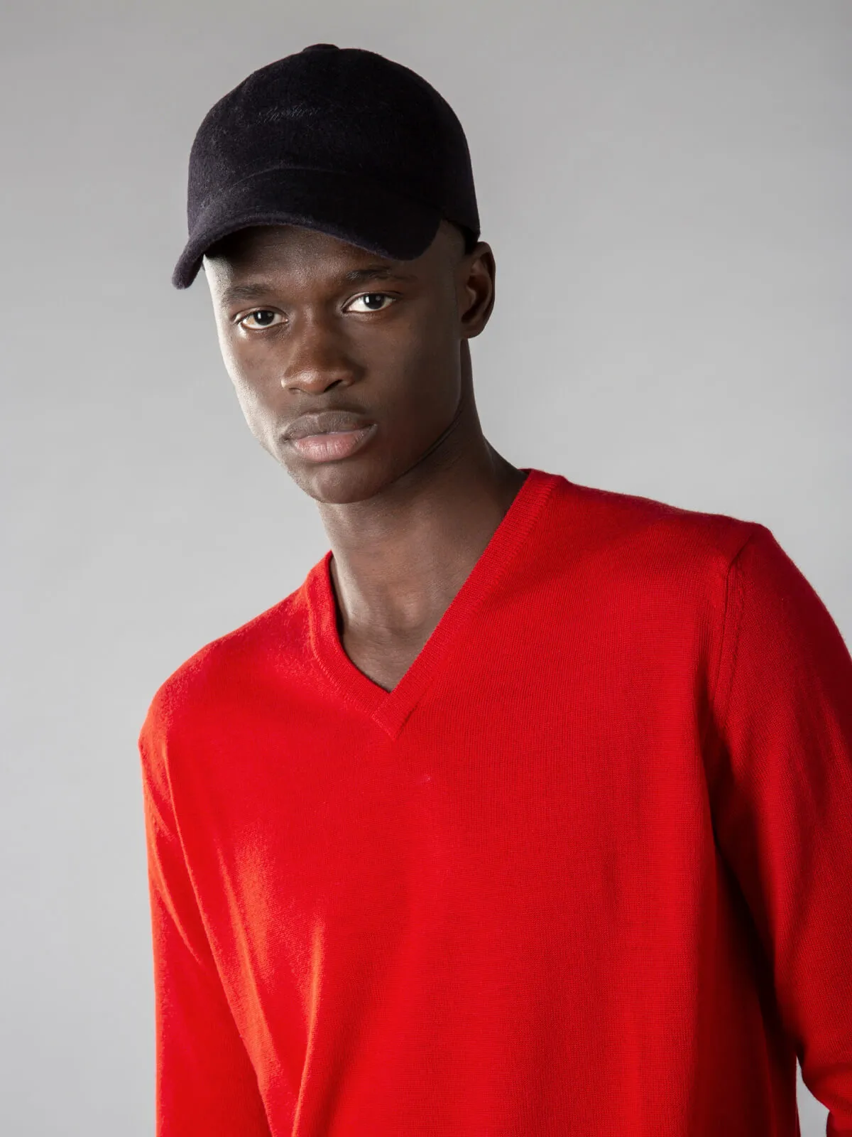 Extrafine Merino V-Neck Red