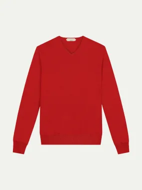 Extrafine Merino V-Neck Red