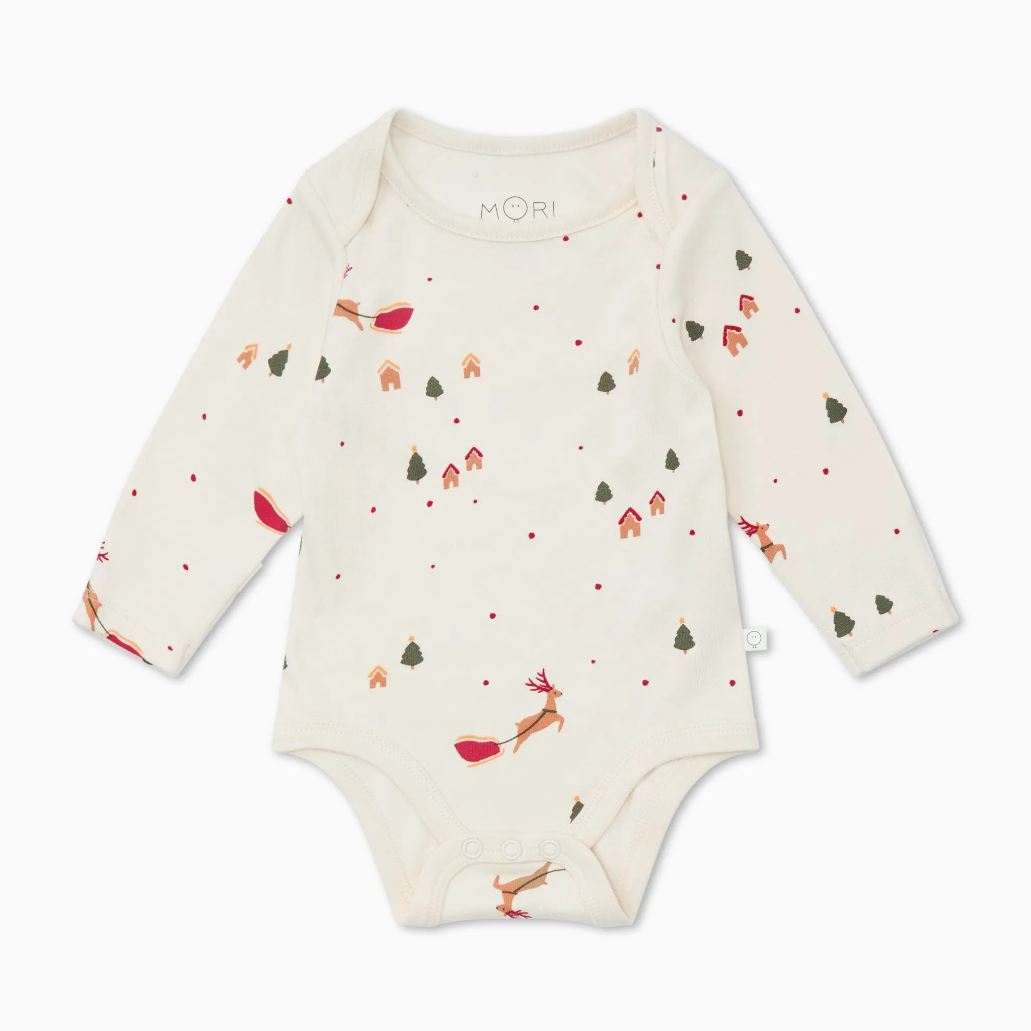 Festive Print Long Sleeve Bodysuit