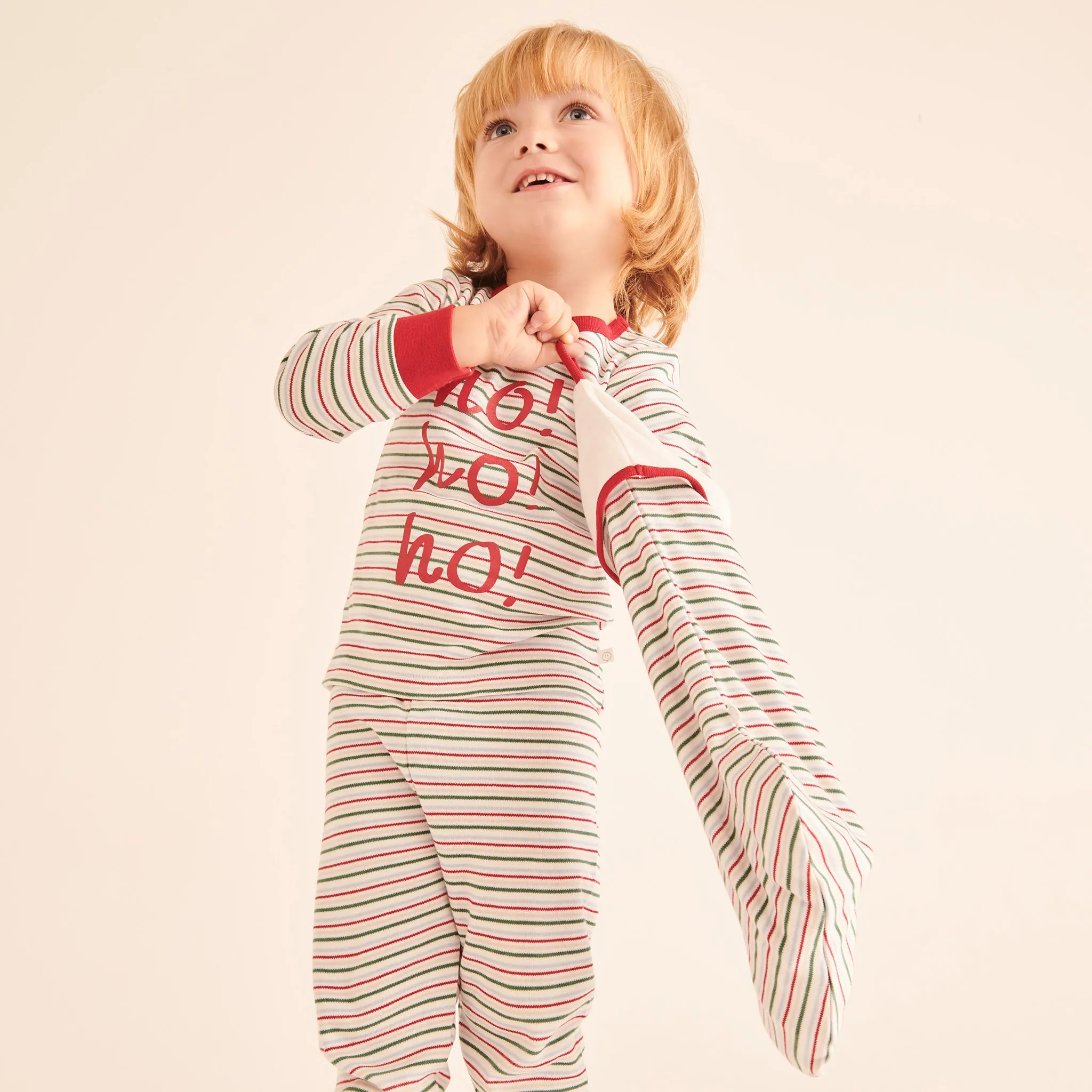 Festive Stripe Pajamas & Stocking Set