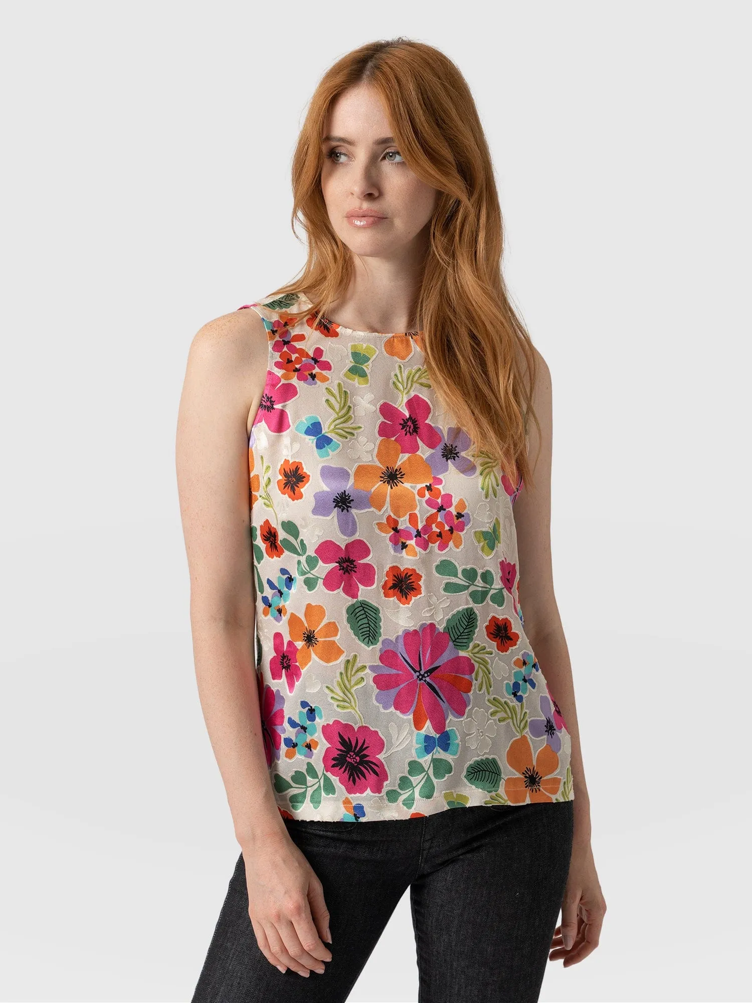 Florence Tank - Beige Pop Floral