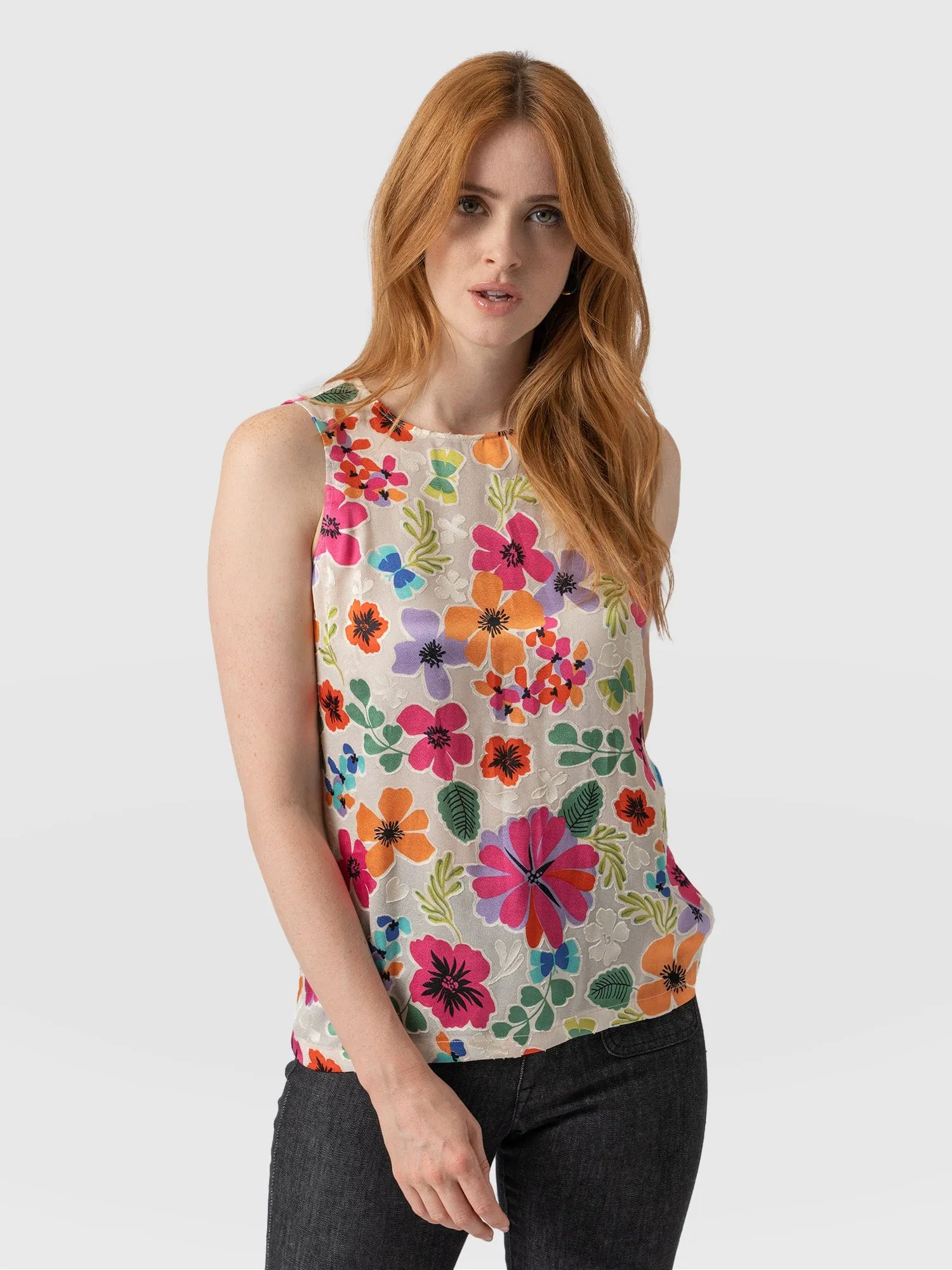 Florence Tank - Beige Pop Floral