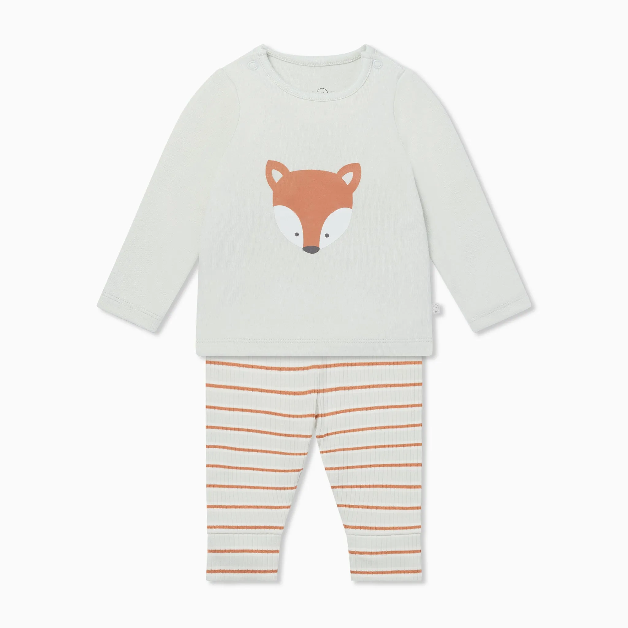 Fox Tee & Striped Ribbed Leggings Outfit