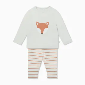 Fox Tee & Striped Ribbed Leggings Outfit