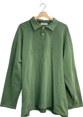 Garments Green Archive Long Sleeve Polo UK M