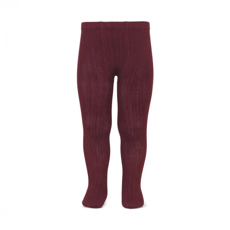 Garnet Ribbed Tights