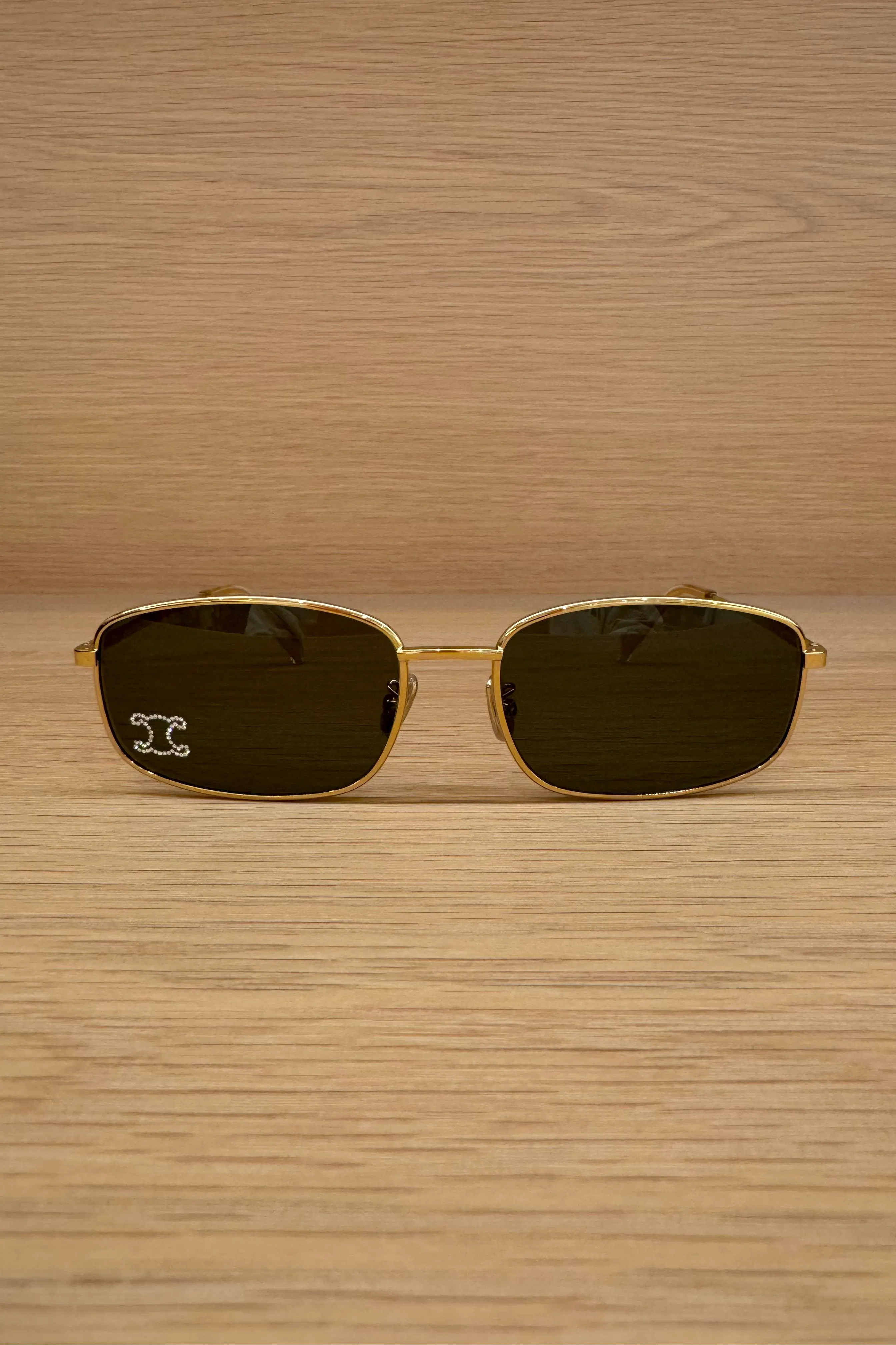 GOLD METAL SUNGLASSES WITH CRYSTAL TRIOMPHE CL40285U