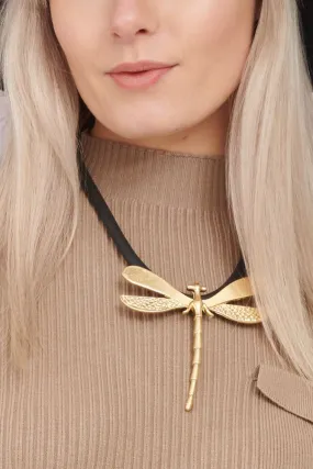 Golden Dragonfly Choker Necklace