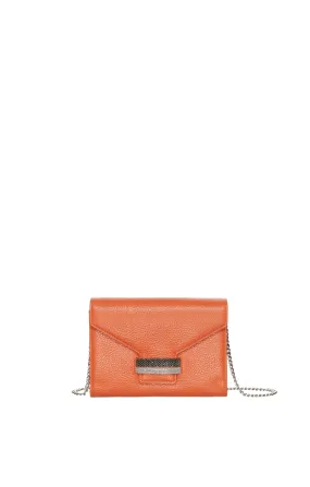 Hand Bag - Orange/Chain