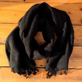 Handmade Nepalese 'Yak Wool' Shawl Charcoal Black Oversized Scarf / Yoga Blanket