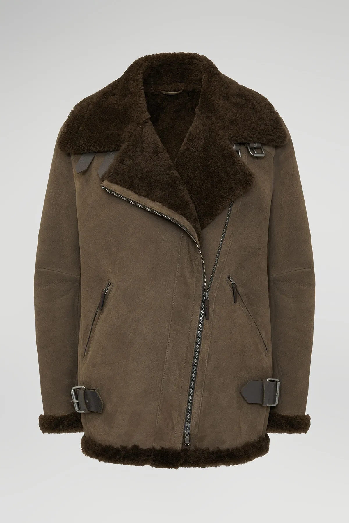 Harper - Brown Tobacco Shearling Coat