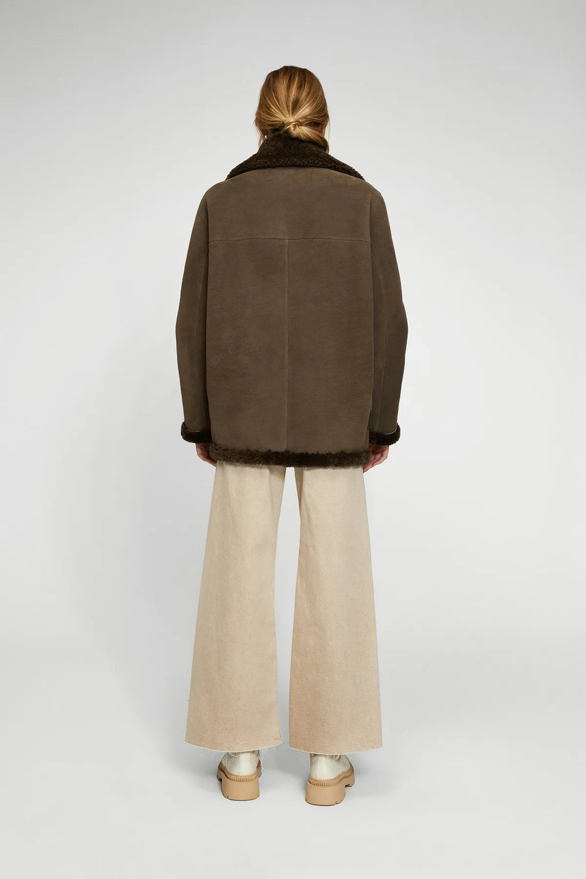 Harper - Brown Tobacco Shearling Coat