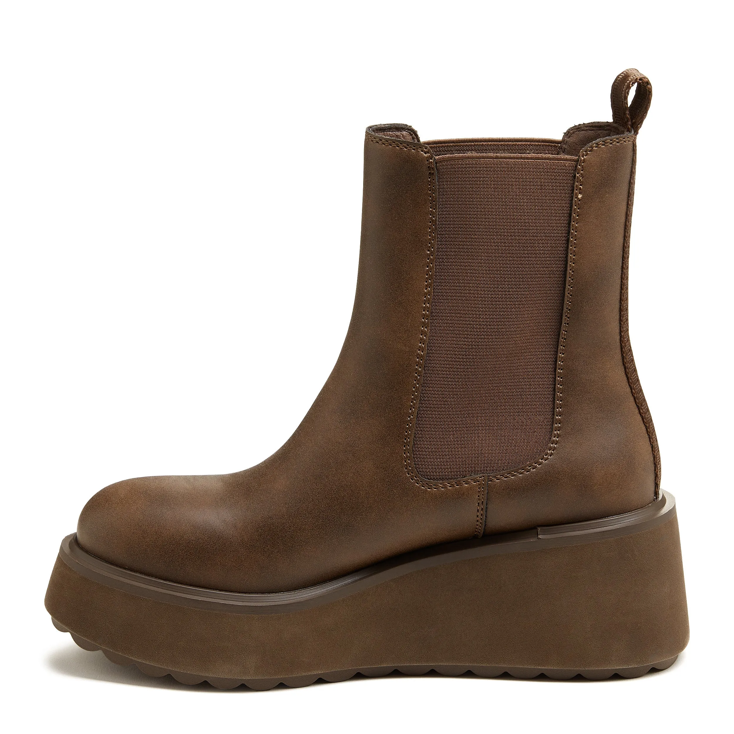 Heyday Brown Platform Chelsea Boot