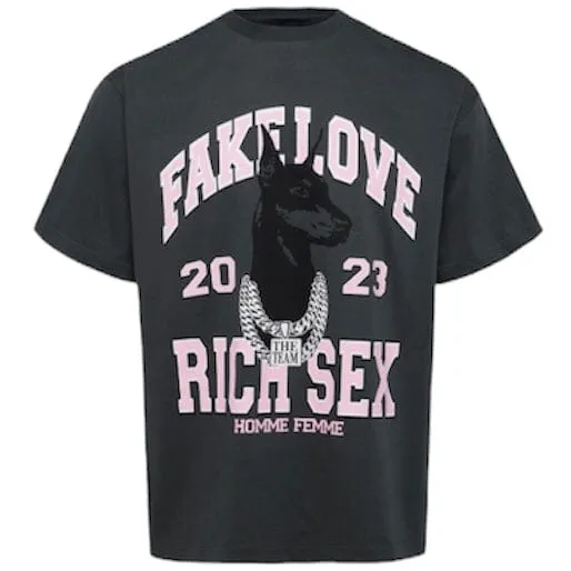 Homme & Femme Purebred Tee (Charcoal/Pink) SPRING23139-2