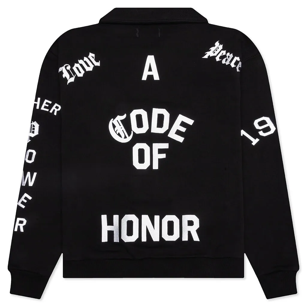 Honor The Gift Mascot Henley Sweater - Black