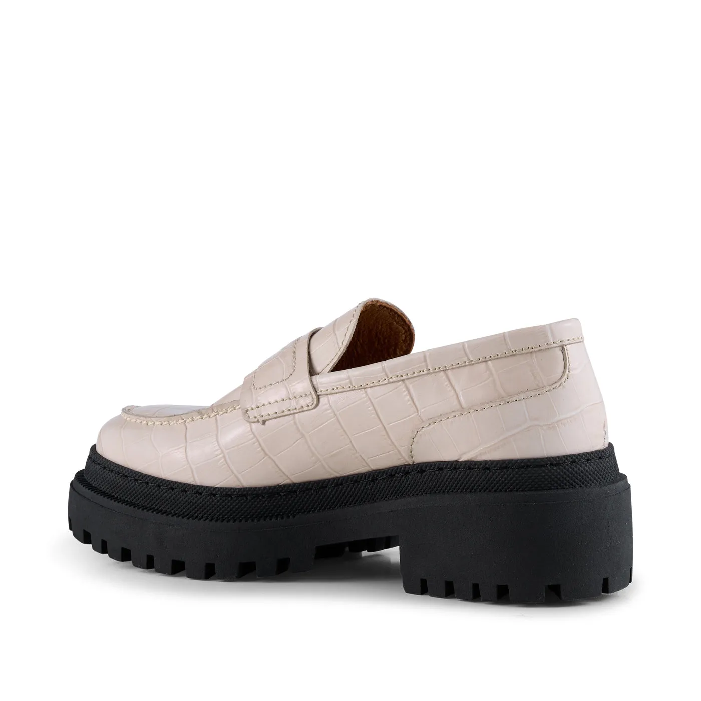 Iona loafer læder  - WHITE CROCO